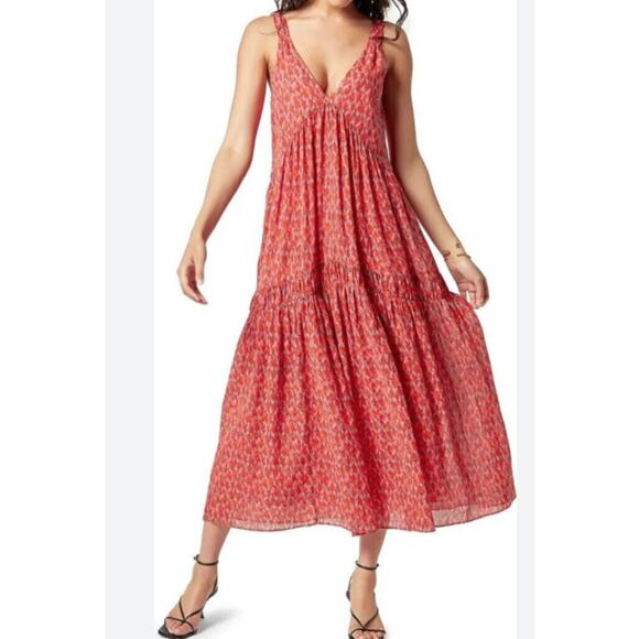 Joie Bondi Daytime Sleeveless Midi Dress Tea Rose Animal Print Size Medium - Picture 10 of 10